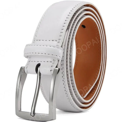 Men Belts High Quality Genuine Leather LONG Large Pin Buckle Metal Automatic Buckle Male Belts Strap Male